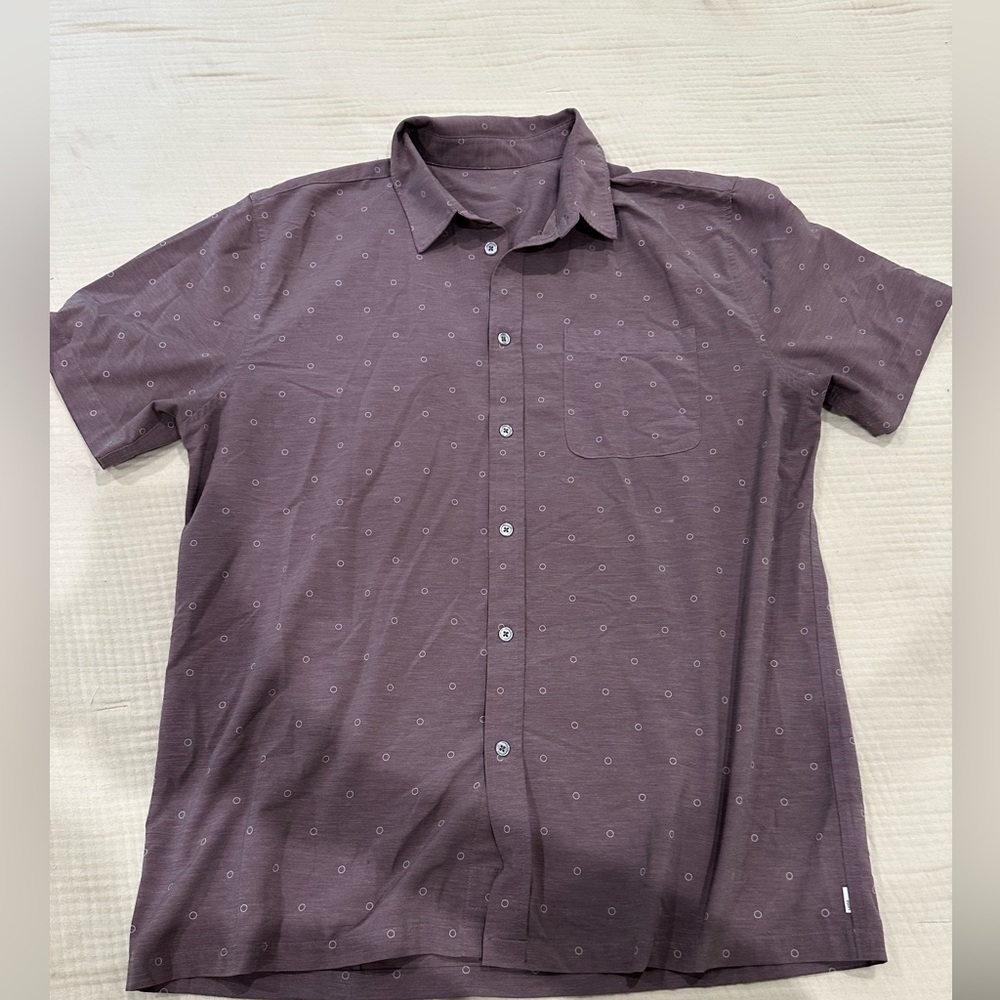 Vuori Men's Purple Short Sleeve Shirt